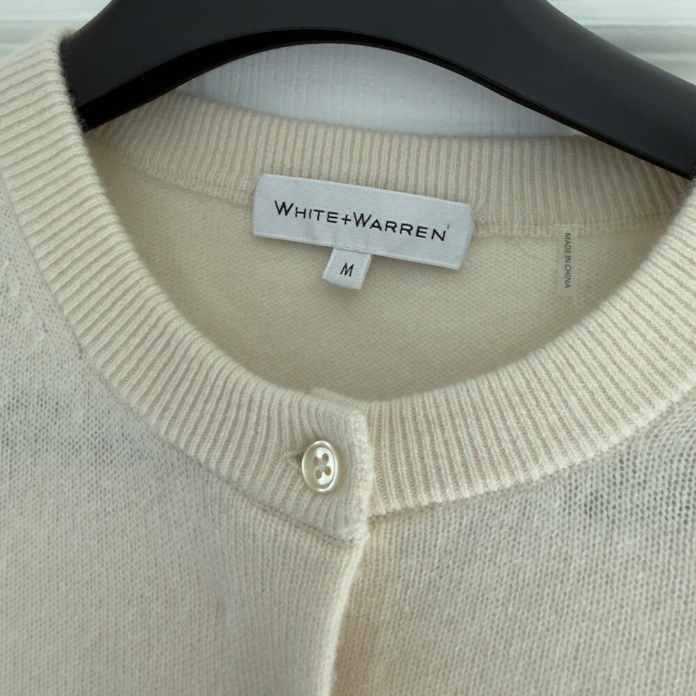 White + Warren Short Sleeve Cashmere Cardigan size medium - Picture 5 of 6
